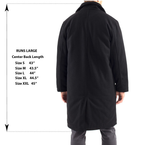 Alpine Swiss Zach Men's Wool Blend Overcoat – Knee-Length Trench